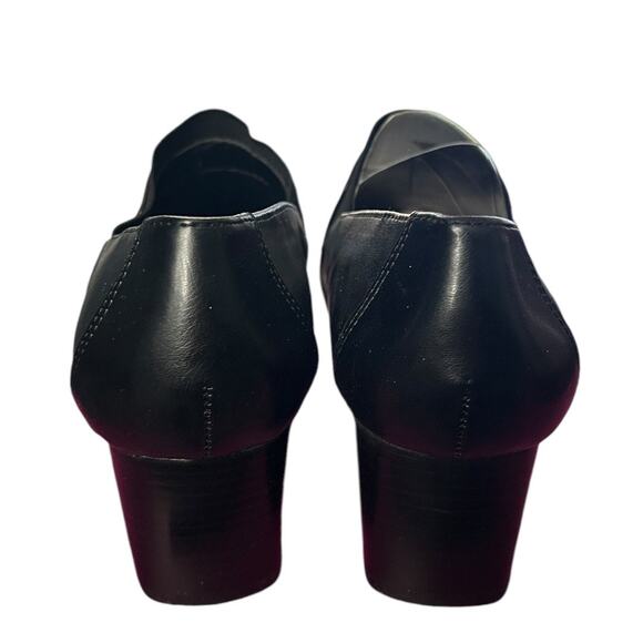 Liz Claiborne VINTAGE Logan Heel Womens 8.5M Black Vegan Leather Square Toe NEW - Picture 5 of 6